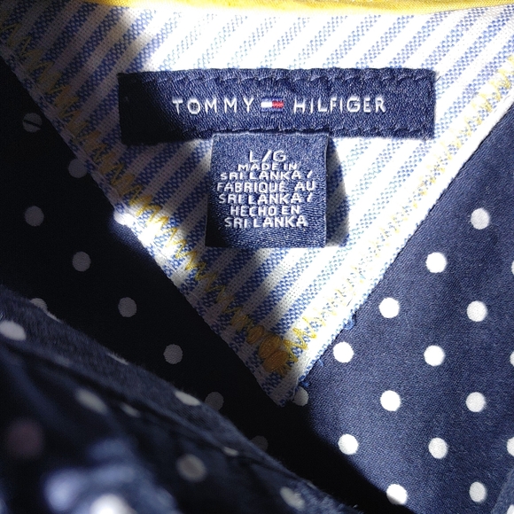 Tommy Hilfiger Navy Polka Dot Classic Preppy Girl Shirt Dress. - Picture 4 of 7